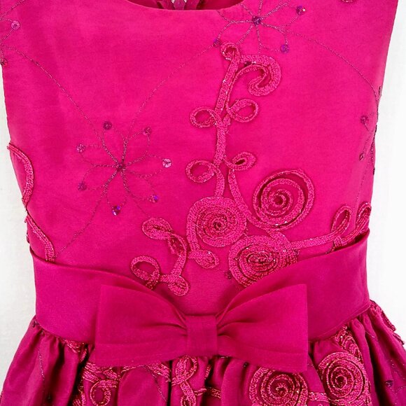 Rare; Too! Pink Sequin Girls Sleeveless Lined Sundress with Zipper Back Size 4 - Picture 2 of 8